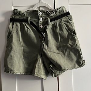 Olive Green High Wasted Zara Shorts